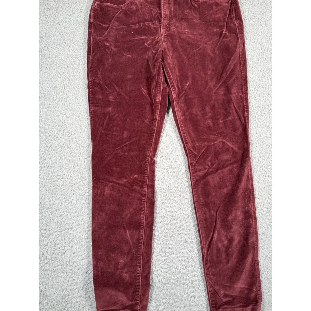 Frame Pants Womens 29 Red Le High Rise Skinny Velvet Pinot Ankle Mid‎ Rise Crop - Picture 5 of 15
